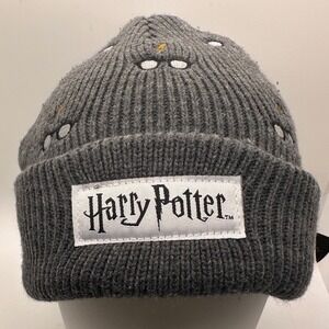 Harry Potter Beanie Knit Hat Gray Glasses Lightning Bolt One Size Fall Unisex